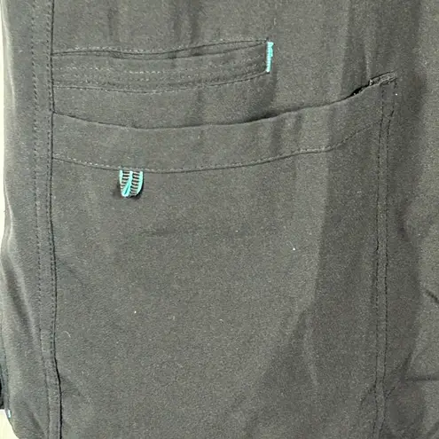 Med Couture Energy Scrub Top XS | Black Medical Uniform with Teal Trim Workwear