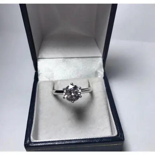 Boutique 2 Carat Platinum Solitaire Simulated Diamond‎ Engagement Wedding Ring, Size 10