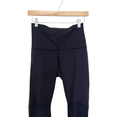 Lululemon  Black Ruched Leg Stirrup Leggings Sz 6