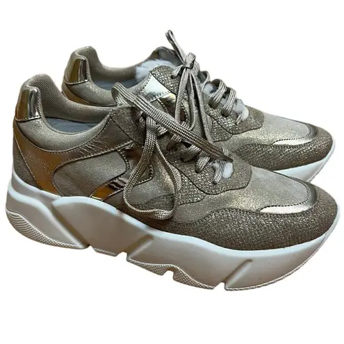 NWOT Voile Blanche Platform Monster Sneakers Sz. 40 (US 10) Gold