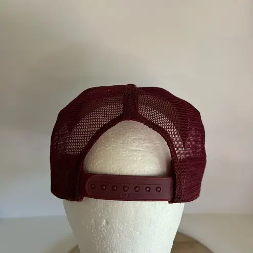 Vintage 80s Maroon & Yellow Graphic Trucker Adjustable Unisex Hat