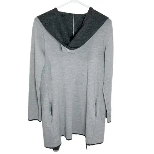 Blanc Noir BNCI grey bicolor wool blend longline cardigan size S Gray