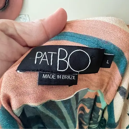 PATBO Pua Ruffled Mesh Panel Wrap Skirt SIZE LARGE swim coverup tropical