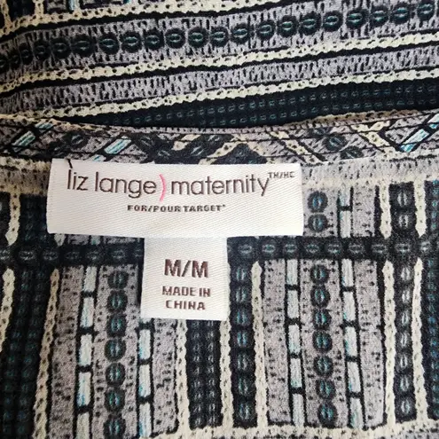 Liz Lange Maternity Gray & Blue Tunic Top (M)