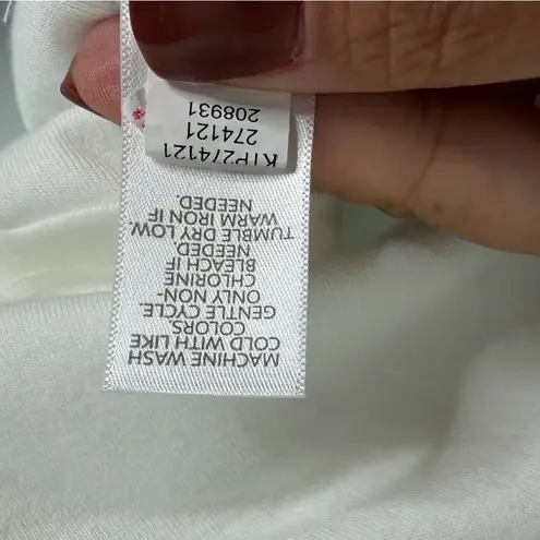 J. Jill White Long Sleeve Pima Crew Neck Tee Medium Stretch Comfort Basic Staple