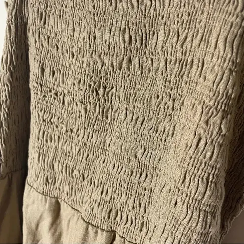 House of Harlow 1960 Linen Cropped Jumpsuit Size Medium Tan