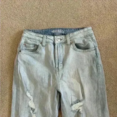 Wild Fable  light wash blue distressed high rise mom jeans in size 0