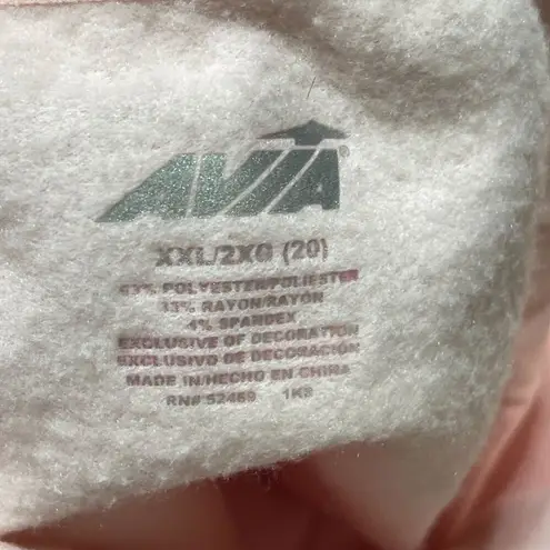 Avia Fleece Athletic Top Sweatshirt Funnel Neck Pink Size 2X Stretch