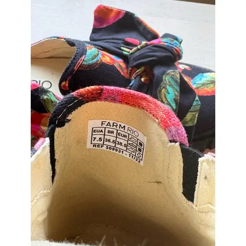 Farm Rio CASHEW PLATFORM MULE IN CASHEW BLACK size 7.5