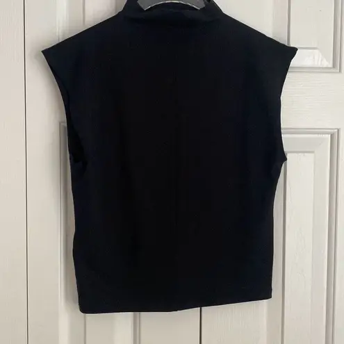 Madewell  Funnelneck Cropped Muscle Tee Black Size M NWT