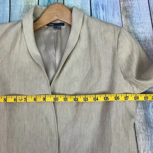 Vince  Linen Blazer Womens Size 4 Tan Cream Surgeons Cuff One Button Jacket