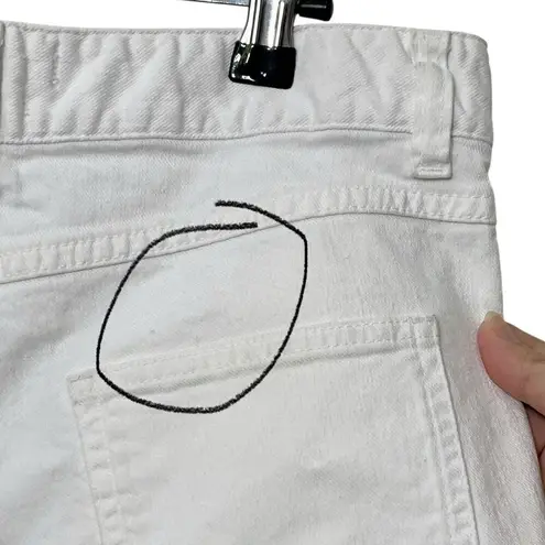 Isabel Marant White Denim Shorts High Rise Cuffed Hem Women’s Size US 6 Logo