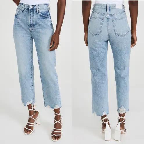 Pistola Cassie Cropped Raw Hem Distressed Hem Straight Leg Jeans 26 P6323TRI-BAJ