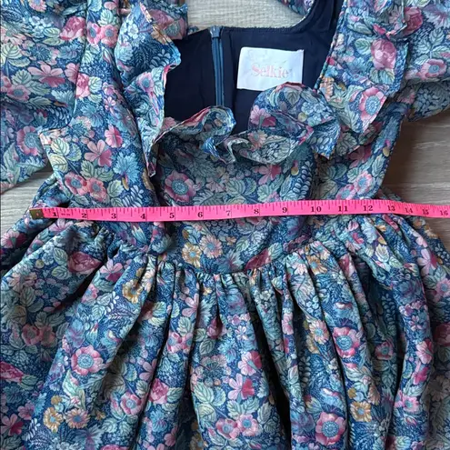 Selkie The Mayfair Puff Dress in the Secret Garden print Blue Size XS