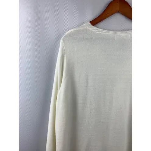 Karen Scott Woman’s White V Neck Sweater Size 1X