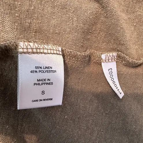 New York & NY&Co Linen Blend Tee Military Green Short Sleeve Size Small