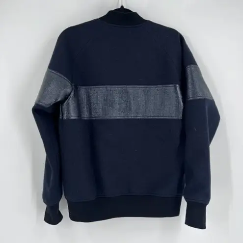 Portspure womens Mixed Fabric Full Zip Sweater Size 38 (French Size) Medium wool Black