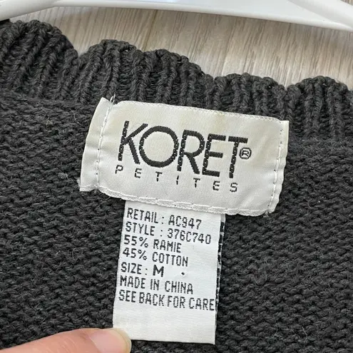 Koret Embroidered Vest Sweater floral womens Black medium petite cute granny vtg Size undefined