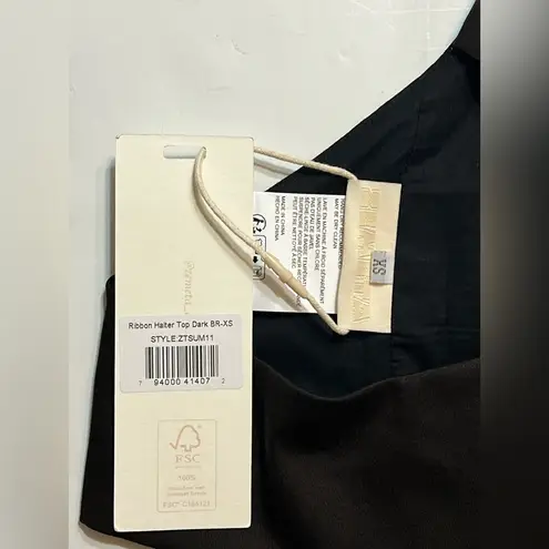 NWT Zemeta Ribbon Halter top, size XS Brown