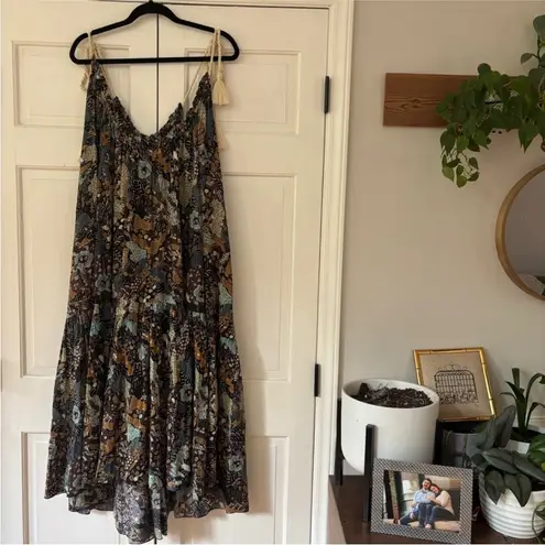 Ulla Johnson Cari Coverup Batik Size Small Maxi Dress Tassel Shoulder Ties Beach