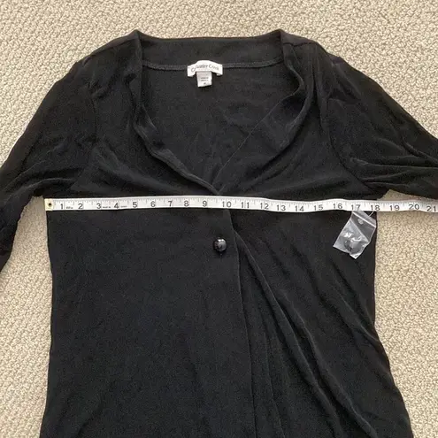Coldwater Creek NEW Destinations Button Cardigan Black Size Medium Sleek NIB