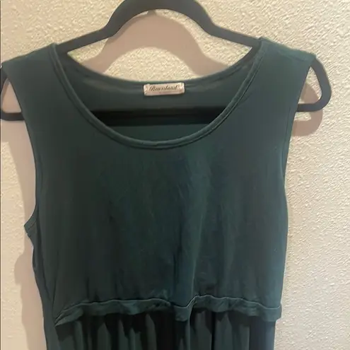 Bearsland Dark Green Nursing Sleeveless Midi Dress Black Size XL