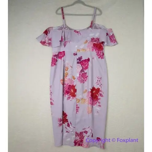 City Chic New! Sakura love maxi floral dress lilac/pink/magenta, size 18