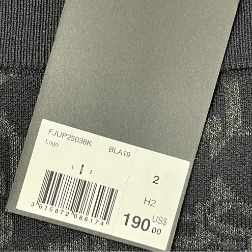 The Kooples NWT Jacquard Logo Black Stretch Mini Skirt, Medium