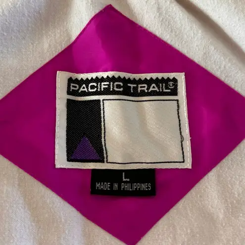 Pacific trail women’s vintage hooded windbreaker pink size large