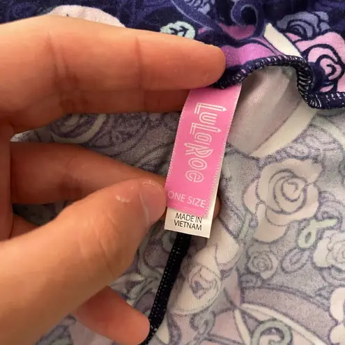 LuLaRoe Disney  Purple Leggings Yoga Workout Pants OS One Sz Lula Roe