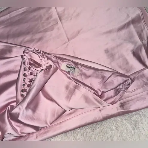 House Of CB NWOT  'Giuliana' Ballerina Pink Satin Maxi Skirt Sz M