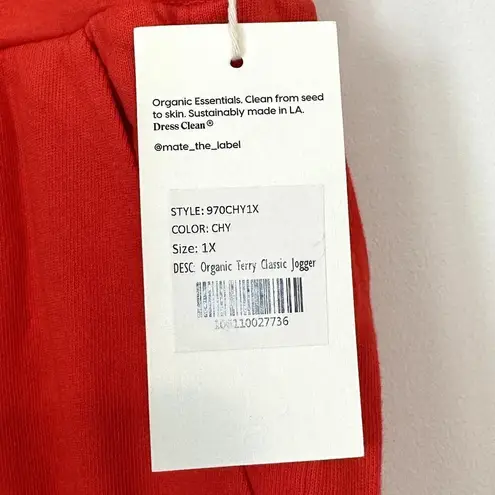Mate the Label NWT Red Organic Terry Classic Jogger - 1X