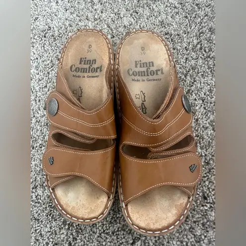 FINN COMFORT SANSIBAR SLIDE SANDAL Tan 39 Size 8.5