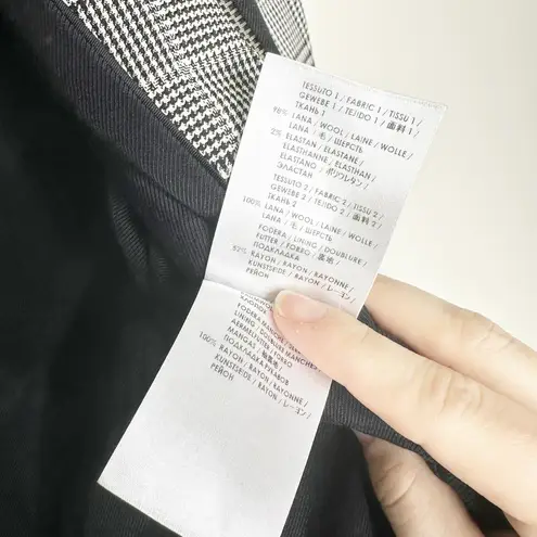 Stella McCartney Womens Blazer Zip Off Lapels Long Sleeves Glen Plaid Gray 42