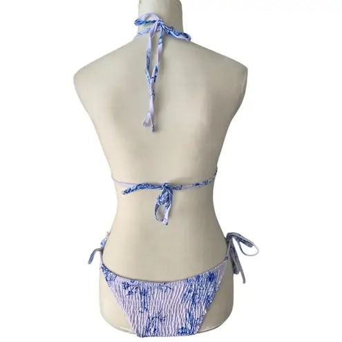 Volafa Blue and White Floral Bikini Set Size Midium Size M