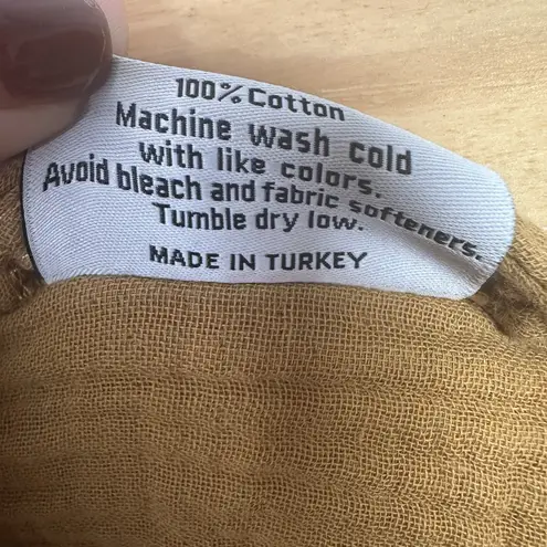 Parachute Womens Small Mustard Yellow Cotton Muslin Gauze Cloud Robe