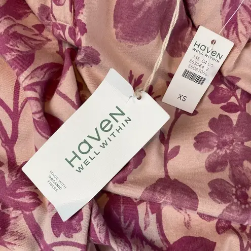 NWT Haven Organic Cotton Jersey Holiday Toile Sleep Shirt in Pink Size XS