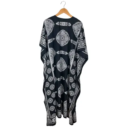 NWT Goood Times Kaftan House Dress Beach MuMu OS Fits Most Black & White Long
