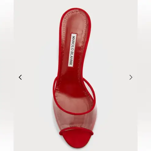 Manolo Blahnik Jadifa 70MM PVC & Suede Mules