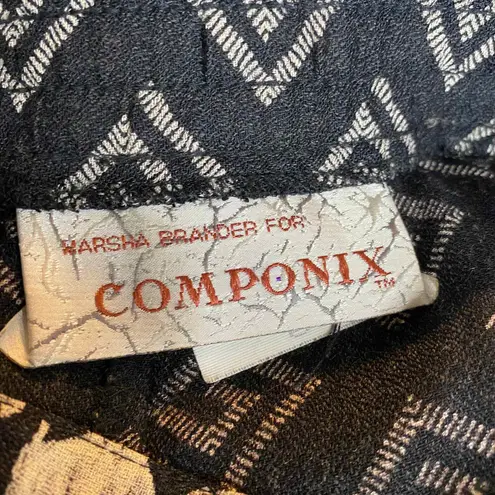 Vintage Marsha Brander for Componix Southwest Blazer Skirt Set sz 6 Acrylic Wool Black