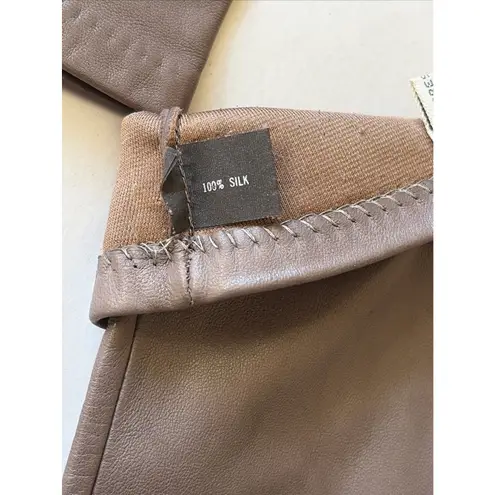 Vintage VTG Lord & Taylor Brown Taupe Silk Lined Leather Gloves Womens 7.5