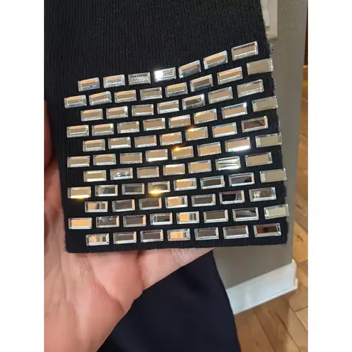 retrofete Monroe Knit Embellished Dress Black Womens Size Medium