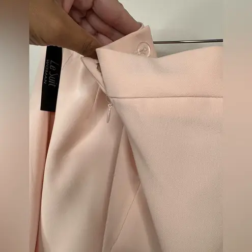 Le Suit NEW 2 Piece Blazer and Ruffle Hem Skirt Suit Size 22W Light Pink NWT