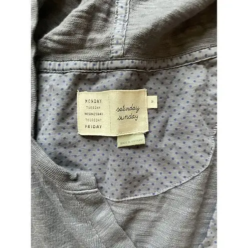Anthropologie Saturday Sunday  Hoodie Pullover Womens Medium Oversized Blue‎