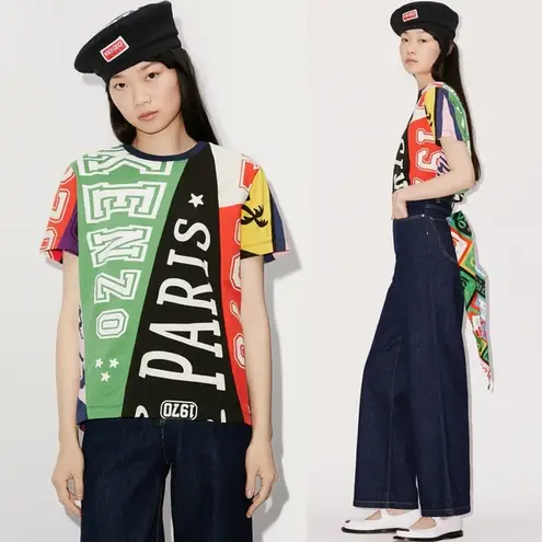 KENZO Flag Print Oversize Cotton T