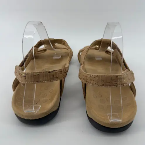 Vionic Farra Embellished Sandal Gold Cork Women 9.5 Adjustable Straps Comfort
