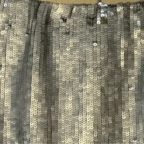 Jaloux Ombré Sequin Mini Skirt Hand Embellished Party New Years Disco NWT Large Silver