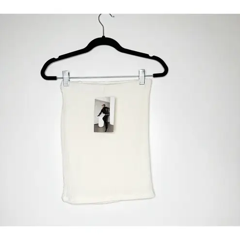 Naked Wardrobe NWT Stretchy The Tube Crop Top Women's Cream Size S