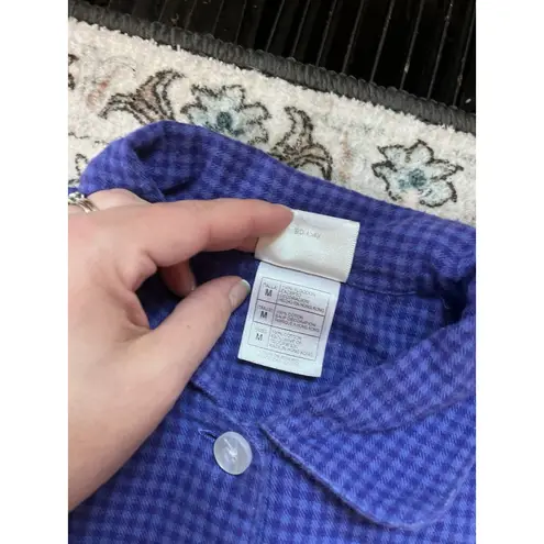 Disney Vintage  Store Nightgown Women’s  L/XL Mickey Mouse Blue Plaid Flannel 90s