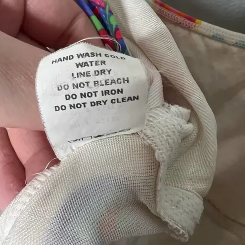 Fresh Produce white colorful fish novelty print one piece bathing suit size 14